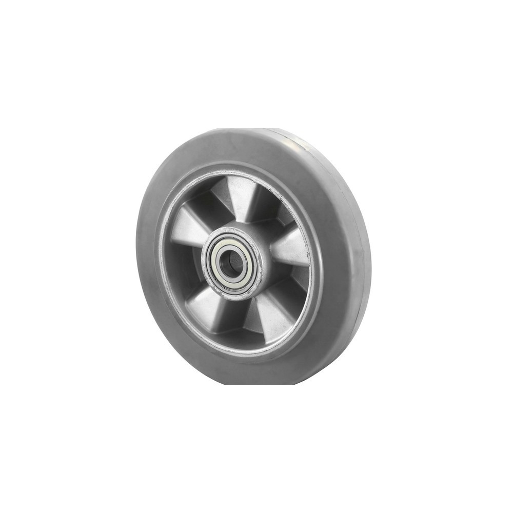 Immagine del prodotto: Ruota in gomma elastica, grigia, cuscinetto a sfera, Ø x larghezza 100 x 40 mm, portata 150 kg