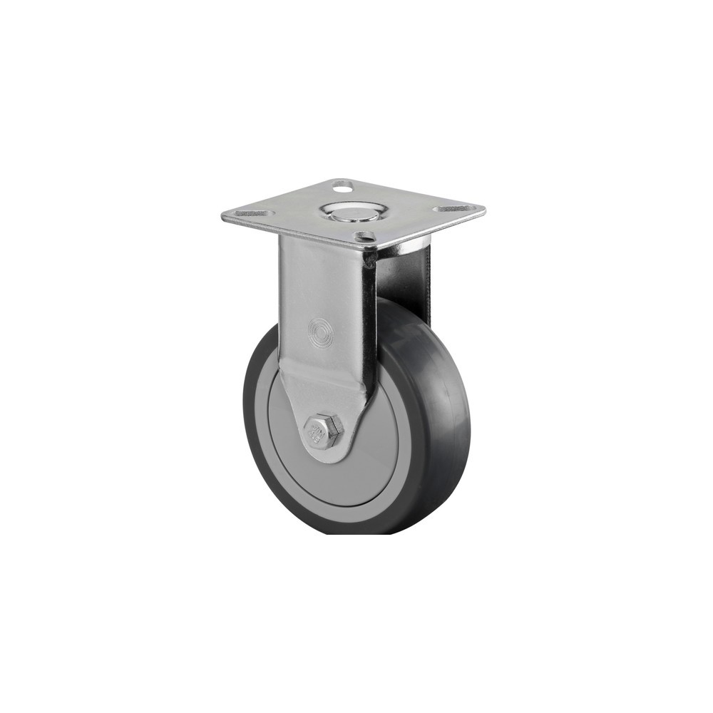 Immagine del prodotto: Ruota per macchinari TPE, rullo fisso, cuscinetto a sfera, piastra, Ø x larghezza 75 x 25 mm, portata 60 kg