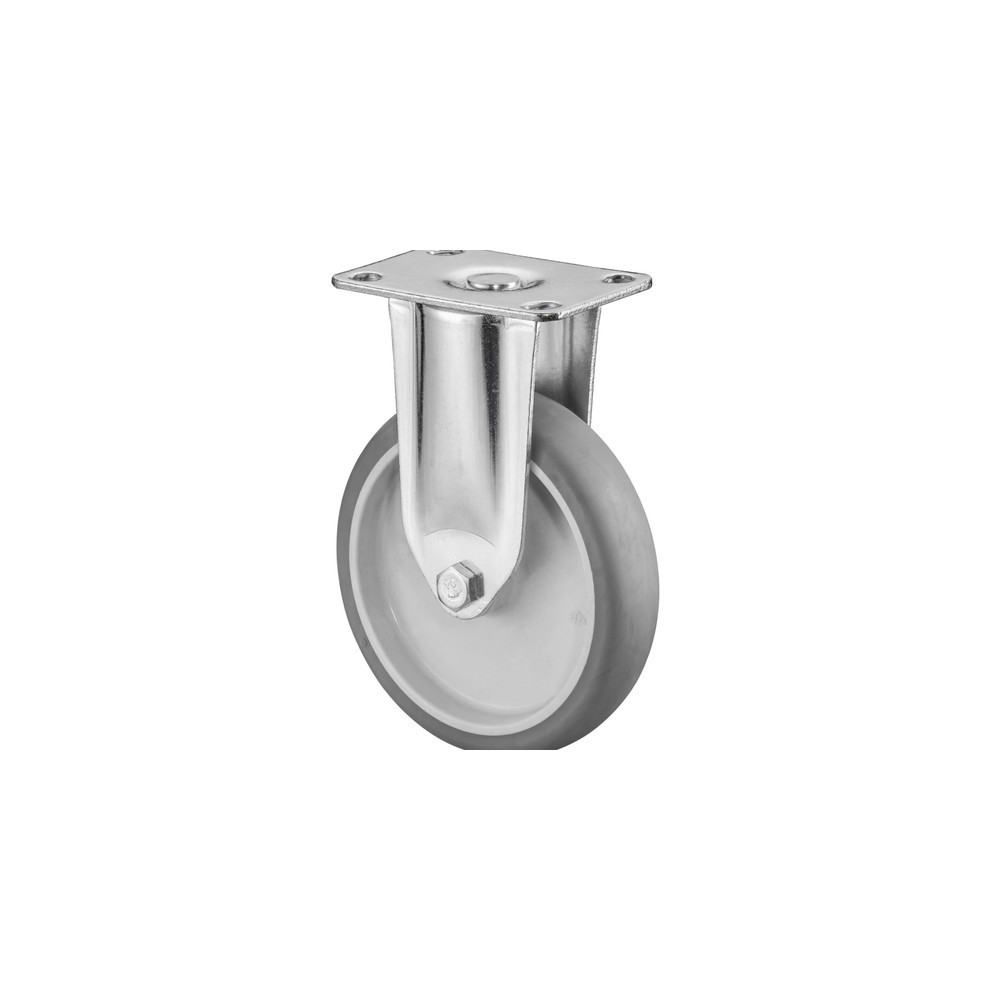 Immagine del prodotto: Ruota per macchinari TPE, rullo fisso, versione pesante, cuscinetto volvente, piastra, Ø x larghezza 125 x 31 mm, portata 100 kg