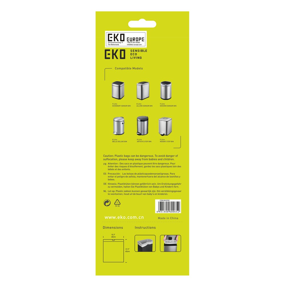 Immagine del prodotto n. 3: Sacchetti dei rifiuti EKO, bianco, 9 litri, 600 pz./SU