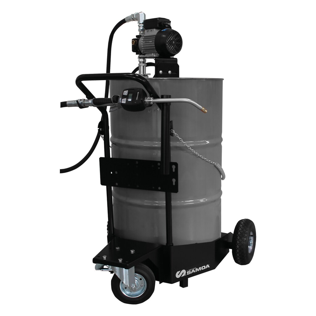 SAMOA Pompa elettrica mobile Pumpmatic con carrello per fusti per fusti da 200 litri e flussometro manuale elettrico Immagine del prodotto: SAMOA Pompa elettrica mobile Pumpmatic con carrello per fusti per fusti da 200 litri e flussometro manuale elettrico