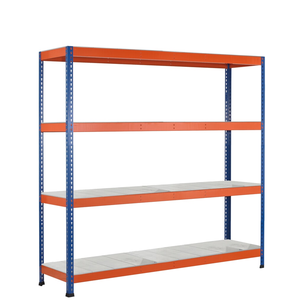 Scaffalatura a campata larga SCHULTE, con pianetti in acciaio, campata base, AxLxP 2.438 x 1536 x 469 mm Immagine del prodotto: Scaffalatura a campata larga SCHULTE, con pianetti in acciaio, campata base, AxLxP 2.438 x 1536 x 469 mm