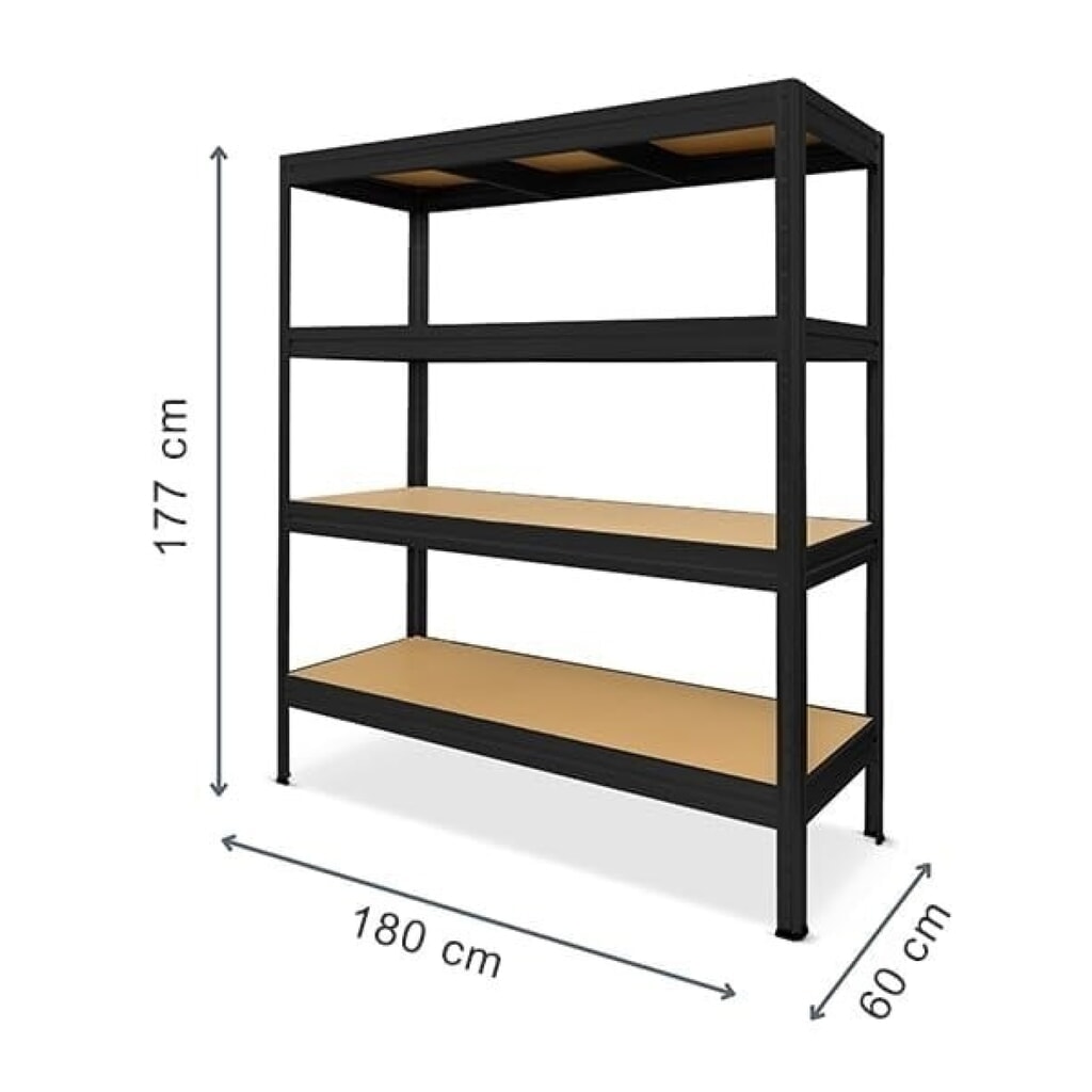 Immagine del prodotto n. 2: Scaffalatura a ripiani Hemmdal, modello L, portata per piano 375 kg, AxLxP 1.770 x 1.600 x 600 mm
