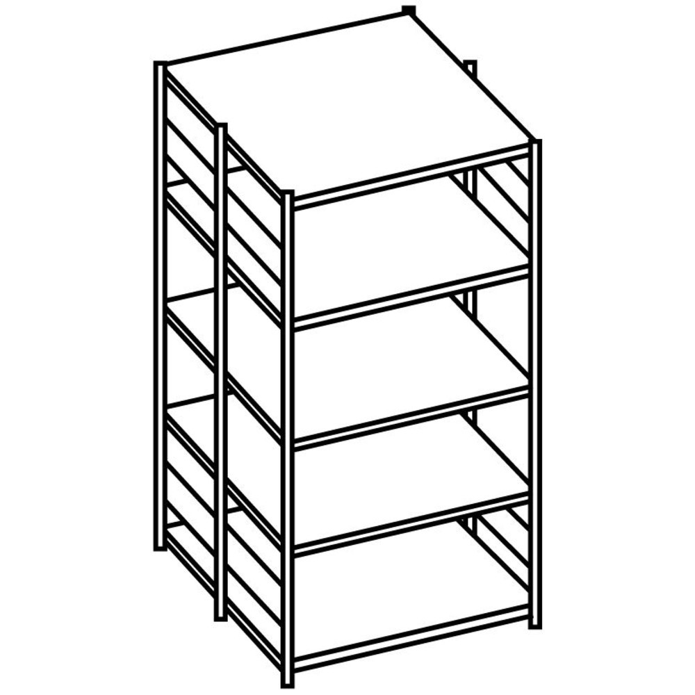 Immagine del prodotto n. 2: Scaffalatura per documenti SCHULTE campata base, a doppio fronte, senza spondine centrali, portata per piano 150 kg, AxLxP 2.500 x 1.000 x 600 mm