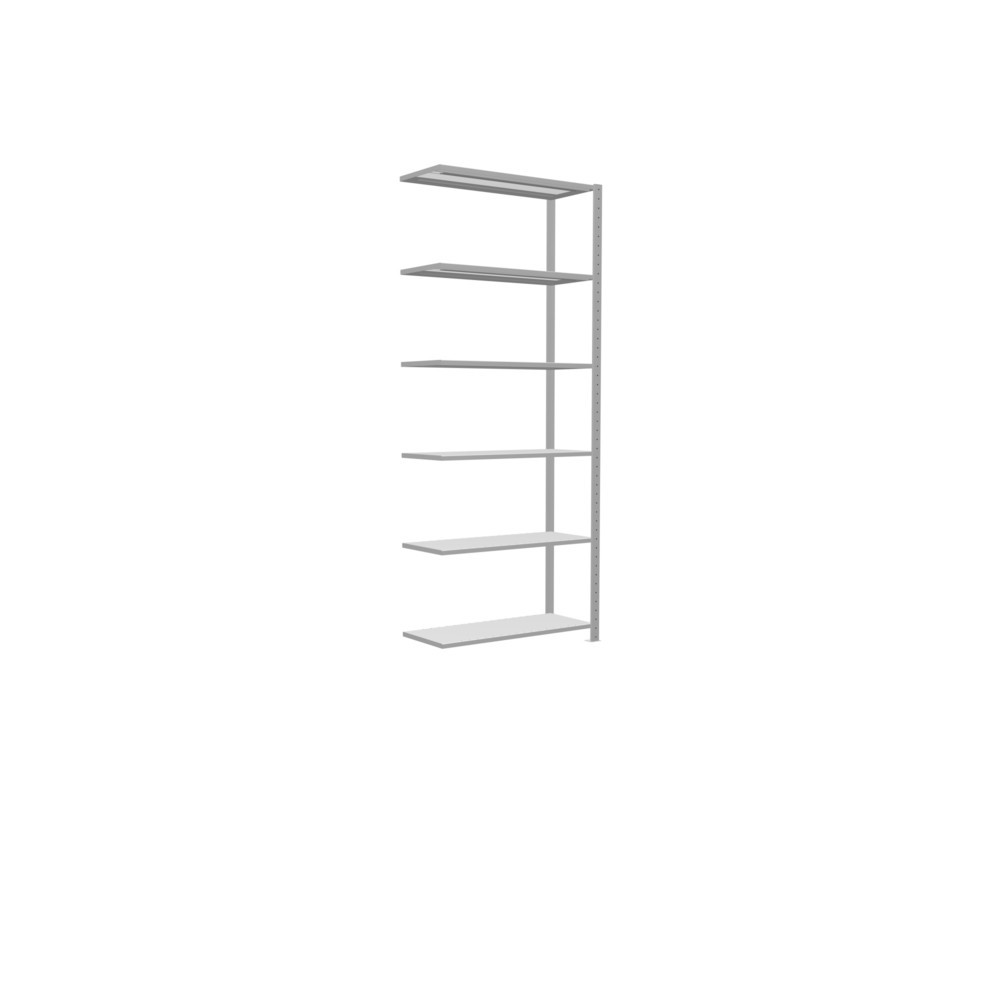 Immagine del prodotto n. 2: Scaffalatura a ripiani SCHULTE, campata aggiuntiva, portata per piano 150 kg, grigio chiaro, AxLxP 2.500 x 1.000 x 400 mm