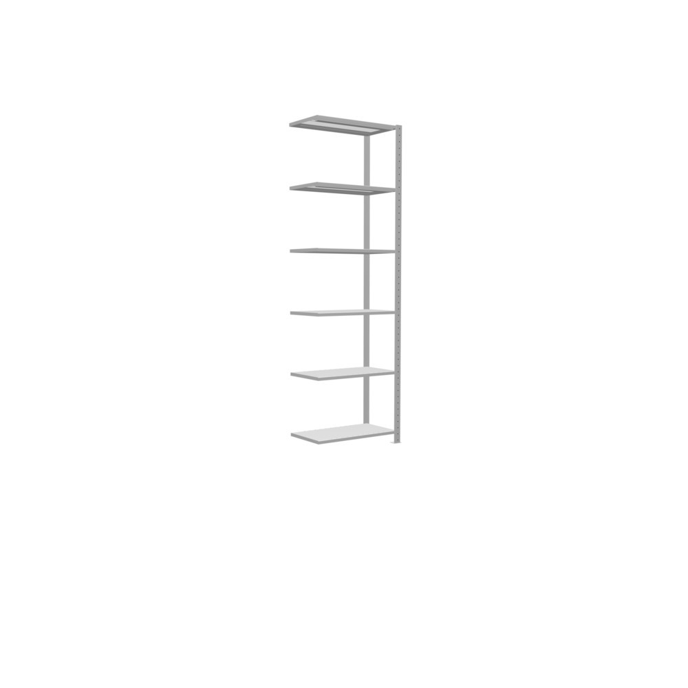 Immagine del prodotto n. 2: Scaffalatura a ripiani SCHULTE, campata aggiuntiva, portata per piano 150 kg, grigio chiaro, HxLxP 2.500 x 750 x 400 mm