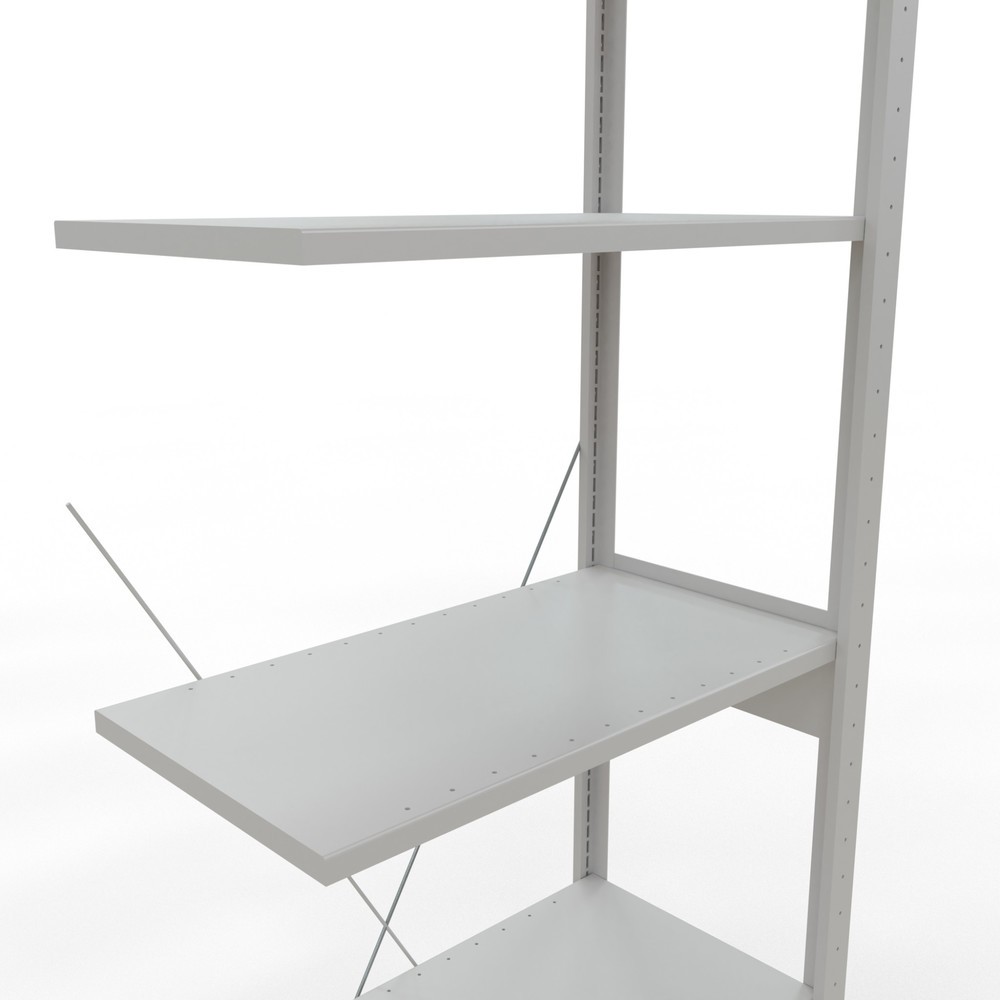 Immagine del prodotto n. 5: Scaffalatura a ripiani SCHULTE, campata aggiuntiva, portata per piano 150 kg, grigio chiaro, HxLxP 2.500 x 750 x 400 mm