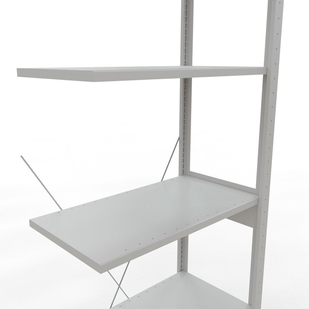 Scaffalatura a ripiani SCHULTE, campata aggiuntiva, portata per piano 150 kg, grigio chiaro, HxLxP 2.500 x 750 x 400 mm Immagine del prodotto n. 5: Scaffalatura a ripiani SCHULTE, campata aggiuntiva, portata per piano 150 kg, grigio chiaro, HxLxP 2.500 x 750 x 400 mm