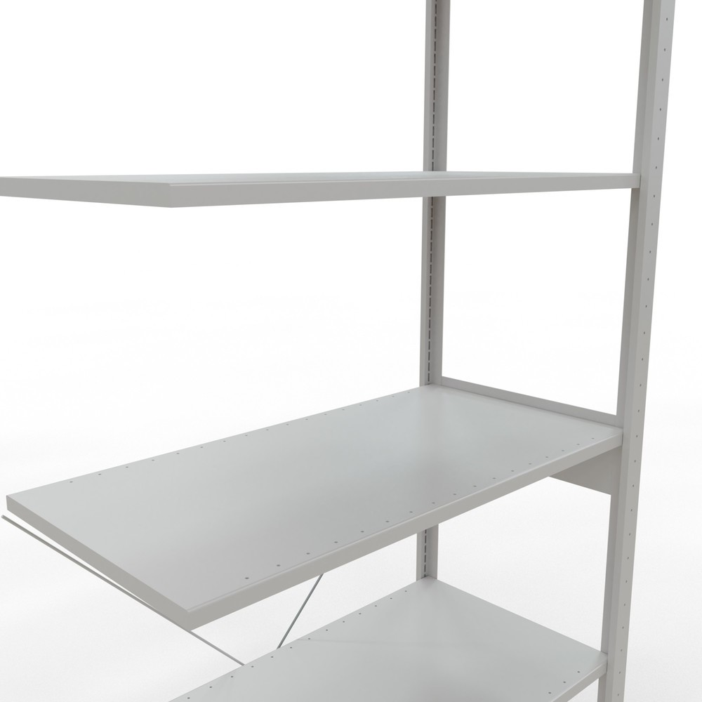 Immagine del prodotto n. 5: Scaffalatura a ripiani SCHULTE, campata aggiuntiva, portata per piano 150 kg, grigio chiaro, AxLxP 2.500 x 1.000 x 500 mm