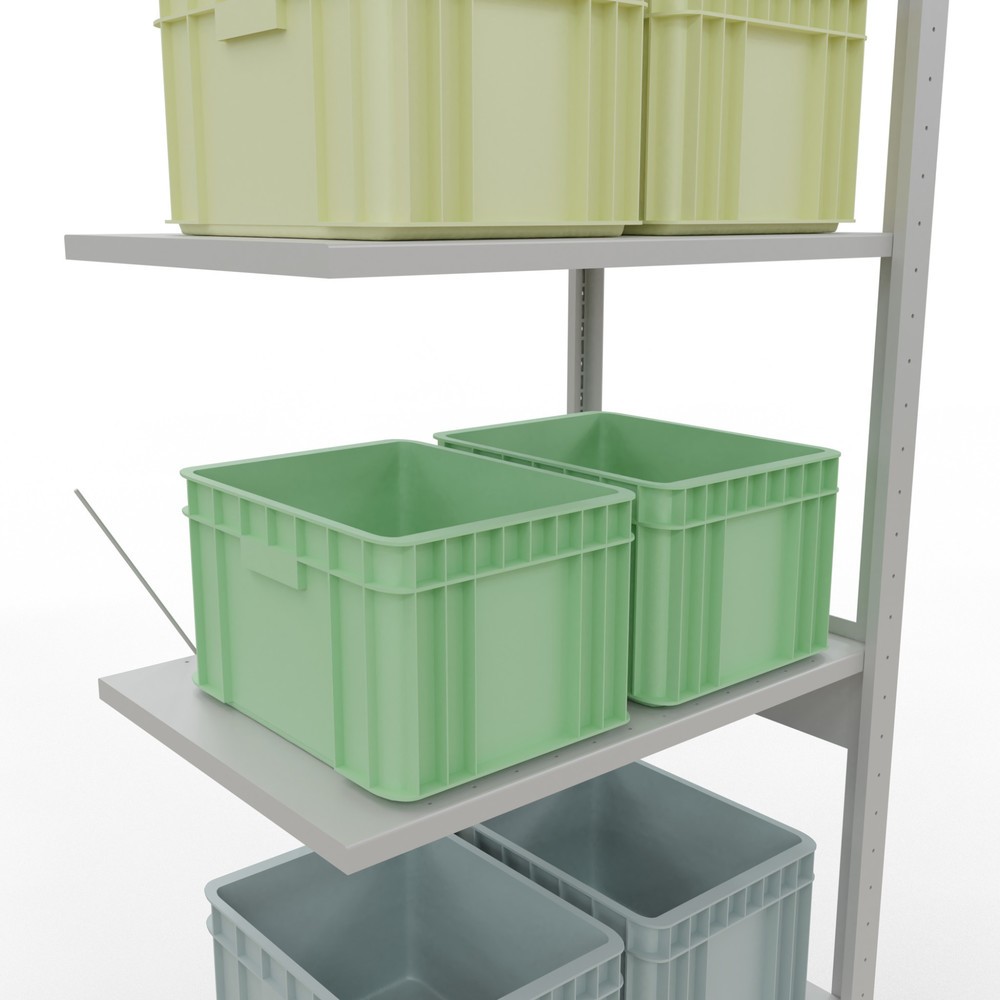 Immagine del prodotto n. 4: Scaffalatura a ripiani SCHULTE, campata aggiuntiva, portata per piano 150 kg, grigio chiaro, AxLxP 2.500 x 750 x 500 mm
