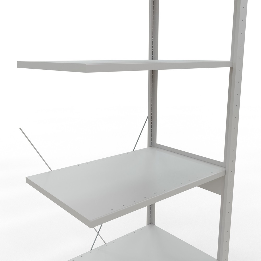 Immagine del prodotto n. 5: Scaffalatura a ripiani SCHULTE, campata aggiuntiva, portata per piano 150 kg, grigio chiaro, AxLxP 2.500 x 750 x 500 mm