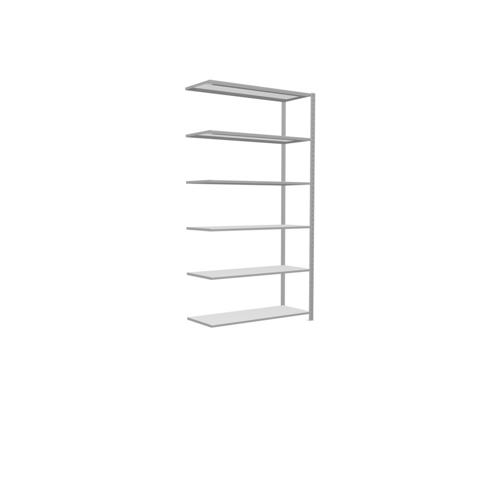 Immagine del prodotto n. 2: Scaffalatura a ripiani SCHULTE, campata aggiuntiva, portata per piano 150 kg, grigio chiaro, AxLxP 2.500 x 1.300 x 500 mm