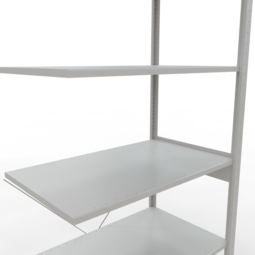 Immagine del prodotto n. 5: Scaffalatura a ripiani SCHULTE, campata aggiuntiva, portata per piano 150 kg, grigio chiaro, AxLxP 2.500 x 1.000 x 600 mm