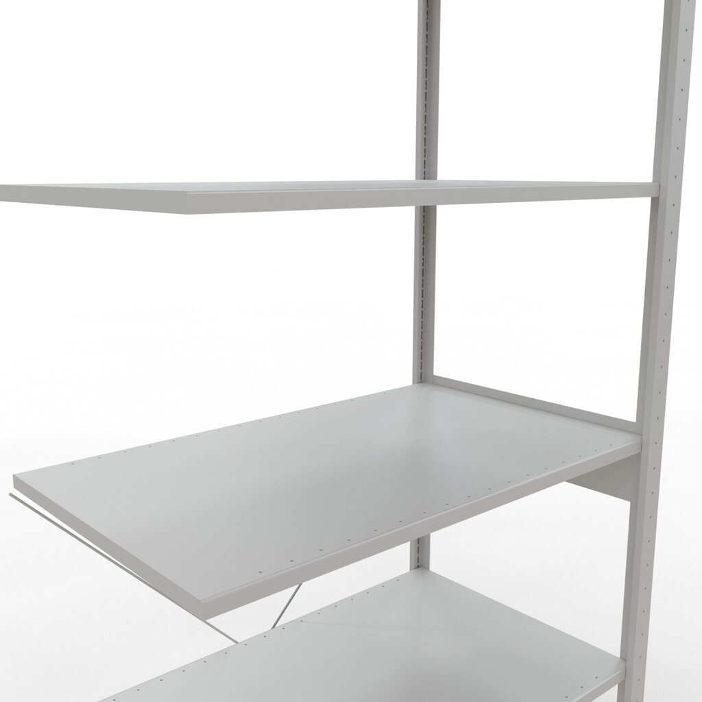Immagine del prodotto n. 5: Scaffalatura a ripiani SCHULTE, campata aggiuntiva, portata per piano 150 kg, grigio chiaro, AxLxP 2.500 x 1.000 x 600 mm