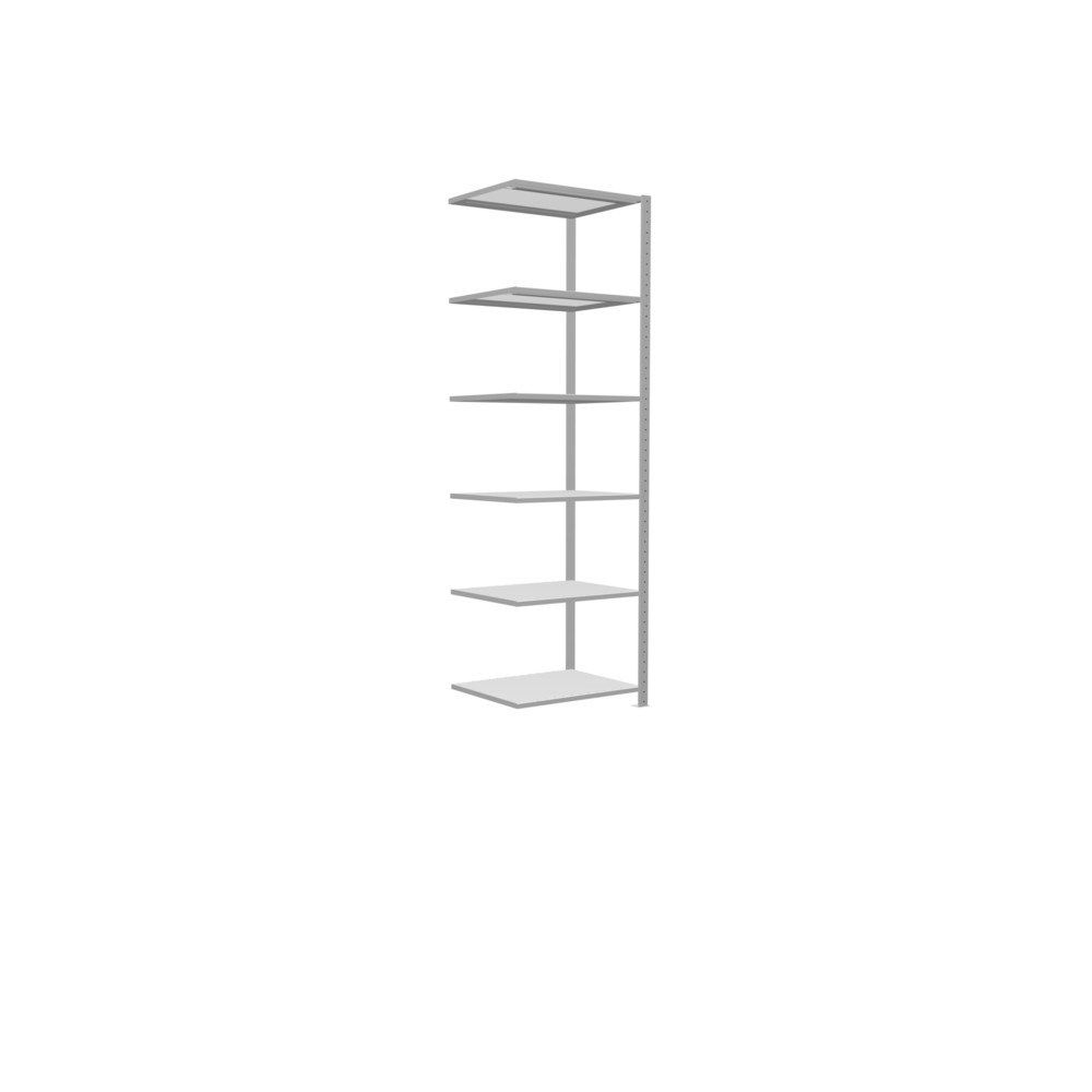 Immagine del prodotto n. 2: Scaffalatura a ripiani SCHULTE, campata aggiuntiva, portata per piano 150 kg, grigio chiaro, HxLxP 2.500 x 750 x 600 mm