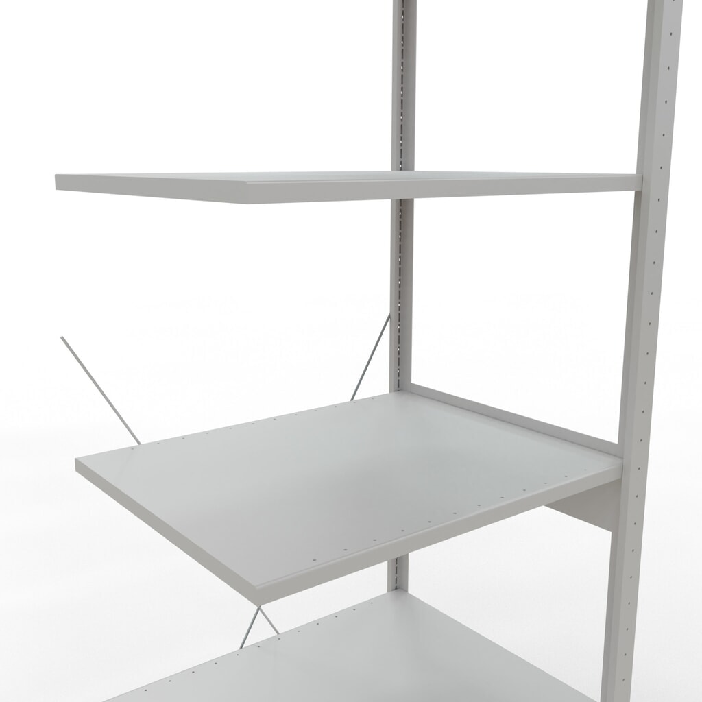 Immagine del prodotto n. 5: Scaffalatura a ripiani SCHULTE, campata aggiuntiva, portata per piano 150 kg, grigio chiaro, HxLxP 2.500 x 750 x 600 mm