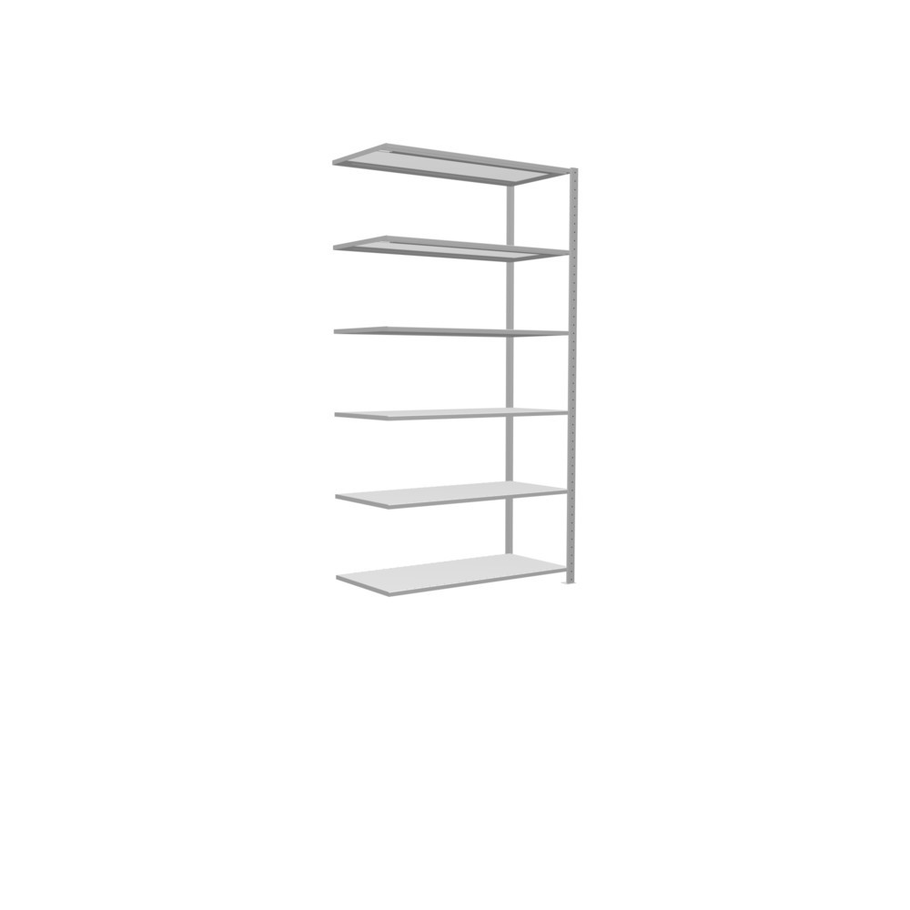 Immagine del prodotto n. 2: Scaffalatura a ripiani SCHULTE, campata aggiuntiva, portata per piano 150 kg, grigio chiaro, AxLxP 2.500 x 1.300 x 600 mm