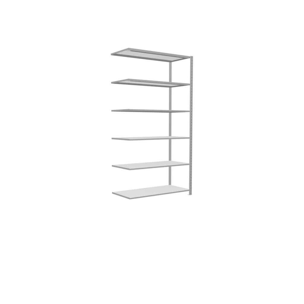 Immagine del prodotto n. 2: Scaffalatura a ripiani SCHULTE, campata aggiuntiva, portata per piano 150 kg, grigio chiaro, AxLxP 2.500 x 1.300 x 600 mm