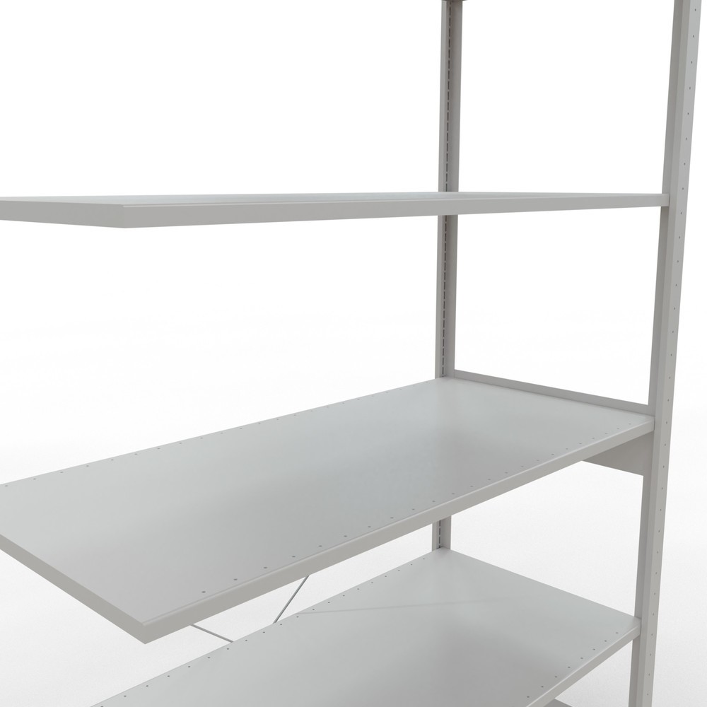 Immagine del prodotto n. 5: Scaffalatura a ripiani SCHULTE, campata aggiuntiva, portata per piano 150 kg, grigio chiaro, AxLxP 2.500 x 1.300 x 600 mm