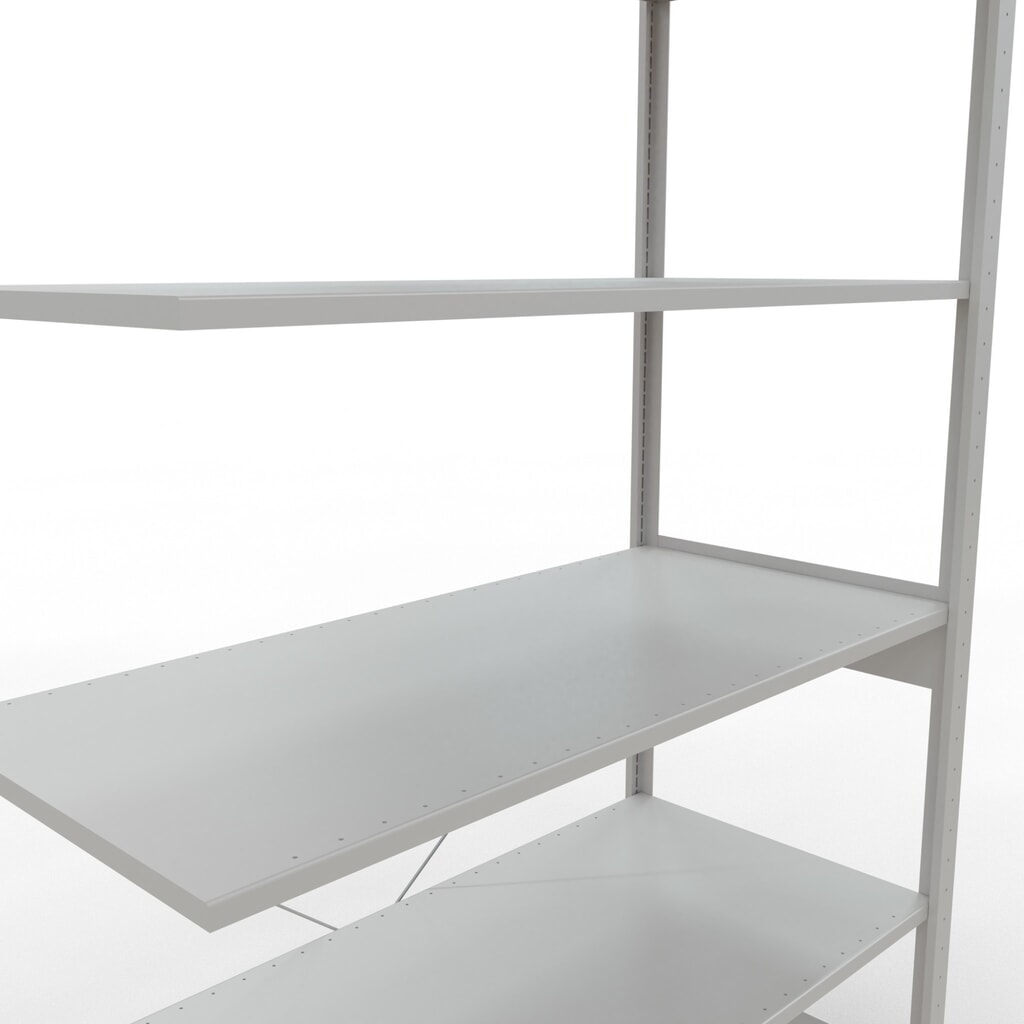Immagine del prodotto n. 5: Scaffalatura a ripiani SCHULTE, campata aggiuntiva, portata per piano 150 kg, grigio chiaro, AxLxP 2.500 x 1.300 x 600 mm