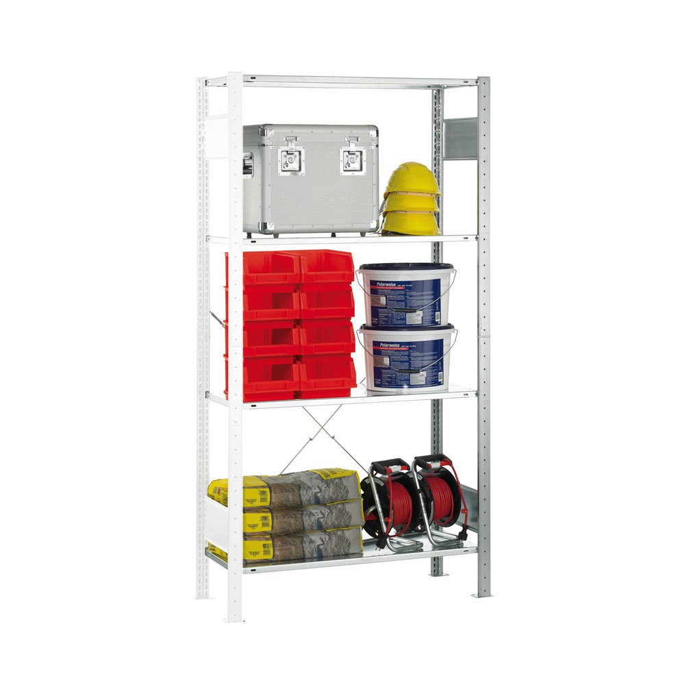 Immagine del prodotto: Scaffalatura a ripiani SCHULTE, campata aggiuntiva, portata per piano 150 kg, zincata, AxLxP 2.000 x 1.000 x 400 mm