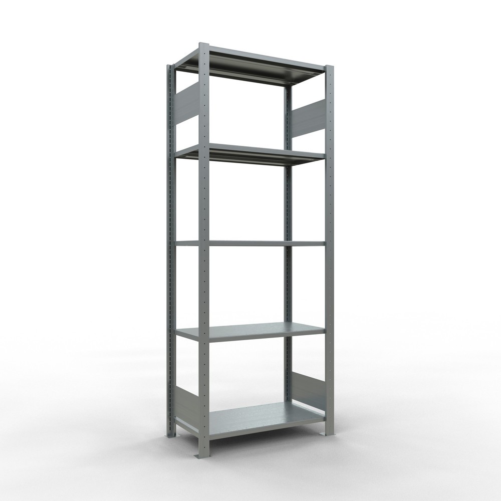 Immagine del prodotto: Scaffalatura a ripiani SCHULTE zincata con 5 fondi in lamiera d'acciaio, portata per piano di 150 kg, AxLxP 2.000 x 810 x 436 mm