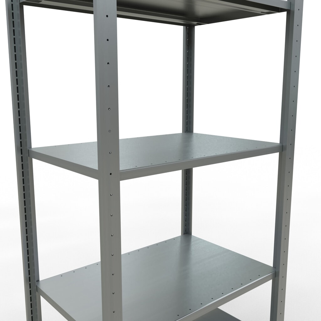 Immagine del prodotto n. 4: Scaffalatura a ripiani SCHULTE zincata con 5 fondi in lamiera d'acciaio, portata per piano di 150 kg, AxLxP 2.000 x 810 x 536 mm