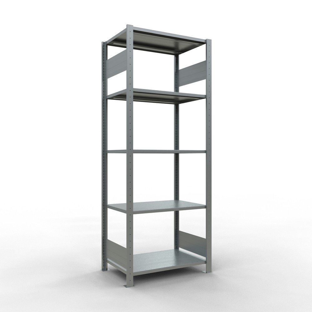 Immagine del prodotto: Scaffalatura a ripiani SCHULTE zincata con 5 fondi in lamiera d'acciaio, portata per piano di 150 kg, AxLxP 2.000 x 810 x 536 mm