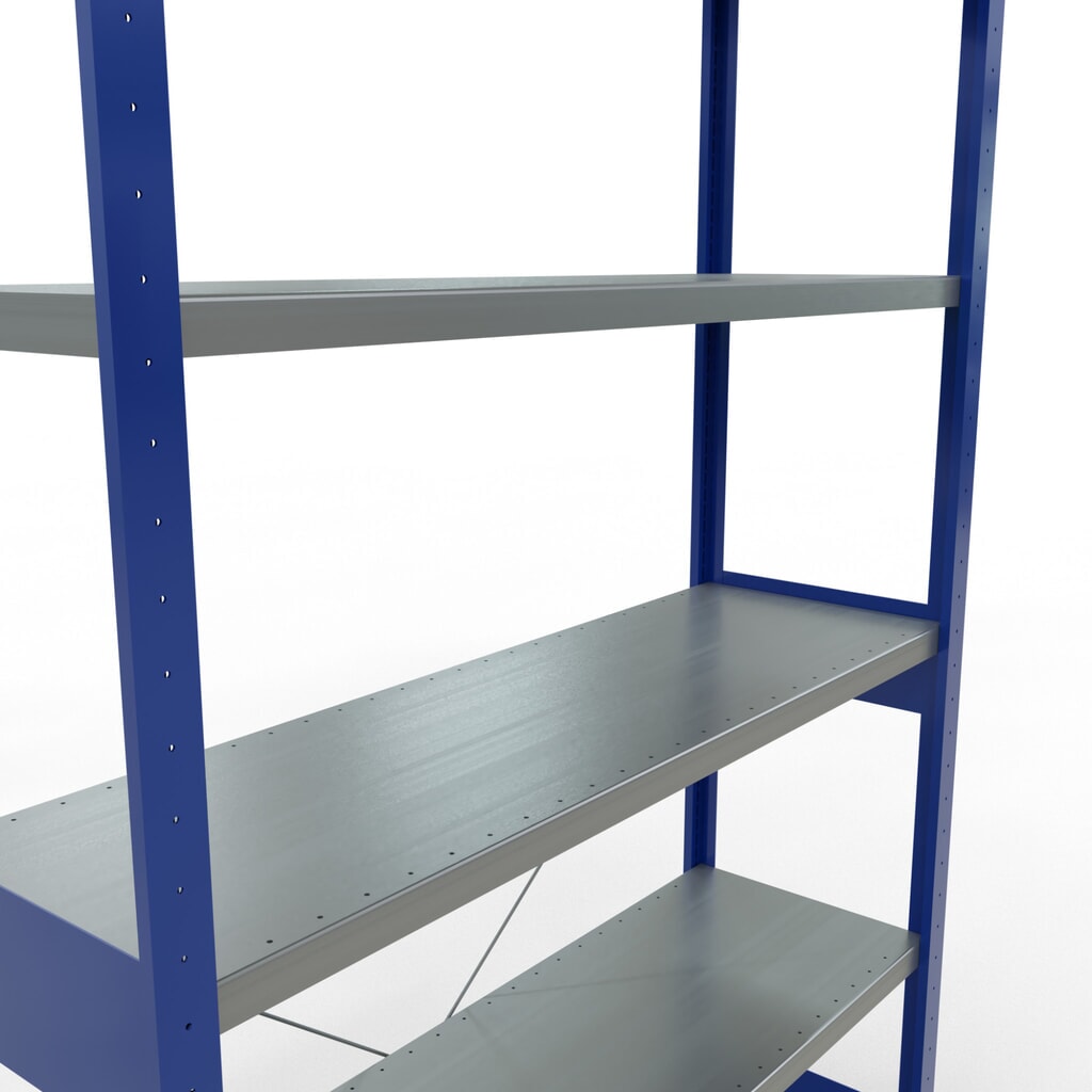 Scaffalatura a ripiani SCHULTE, blu genziana/zincato, portata per piano di 250 kg, AxLxP 2.500 x 1.360 x 436 mm Immagine del prodotto n. 5: Scaffalatura a ripiani SCHULTE, blu genziana/zincato, portata per piano di 250 kg, AxLxP 2.500 x 1.360 x 436 mm