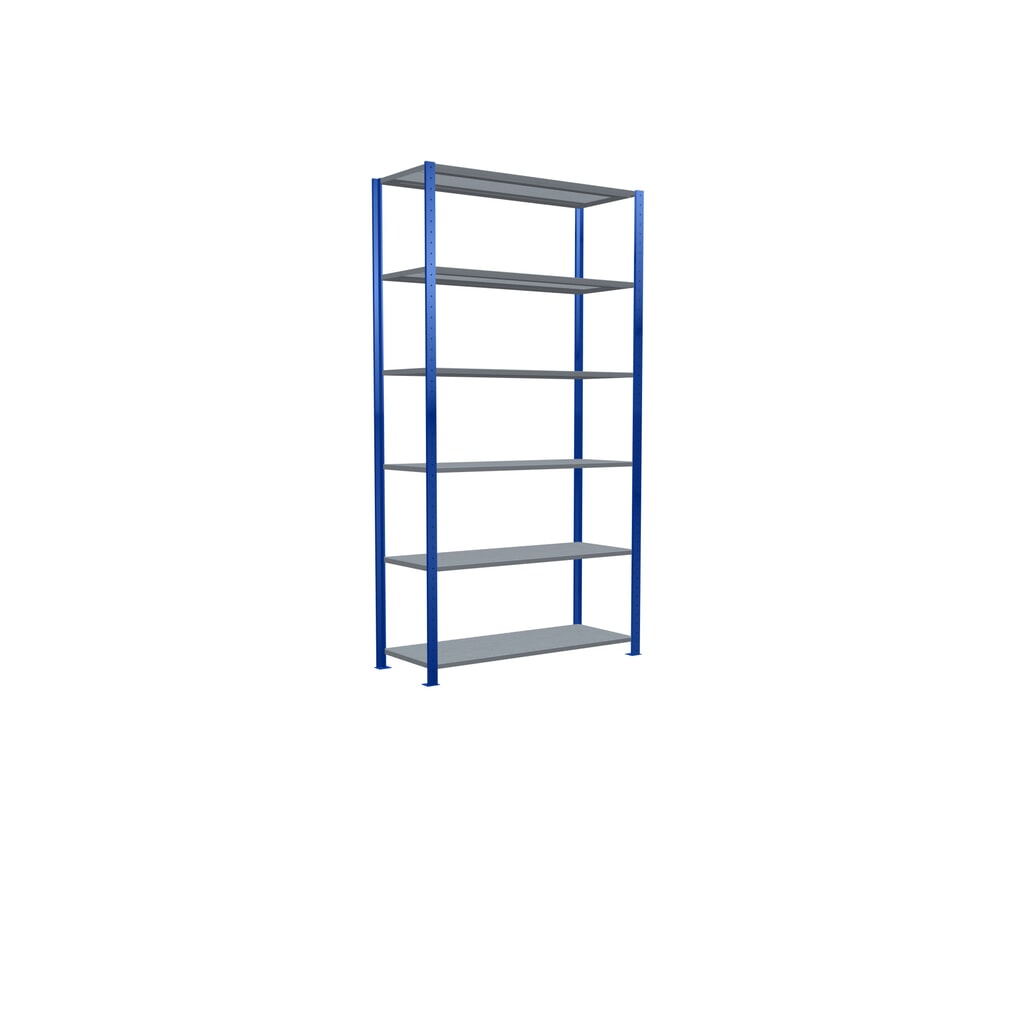 Immagine del prodotto n. 2: Scaffalatura a ripiani SCHULTE, blu genziana/zincato, portata per piano di 250 kg, AxLxP 2.500 x 1.360 x 536 mm