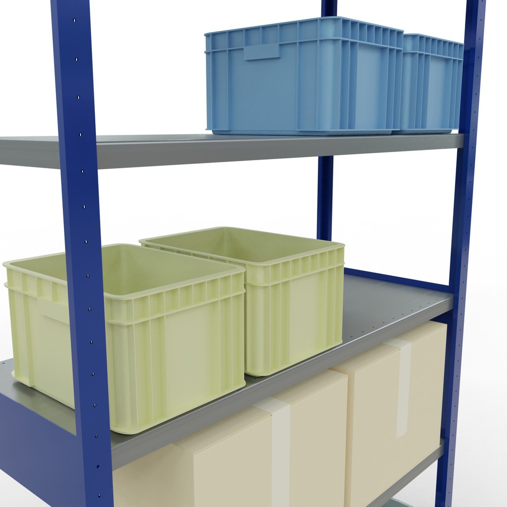 Immagine del prodotto n. 4: Scaffalatura a ripiani SCHULTE, blu genziana/zincato, portata per piano di 250 kg, AxLxP 2.500 x 1.360 x 536 mm
