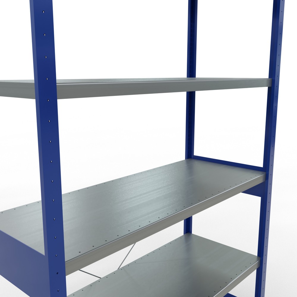 Immagine del prodotto n. 5: Scaffalatura a ripiani SCHULTE, blu genziana/zincato, portata per piano di 250 kg, AxLxP 2.500 x 1.360 x 536 mm