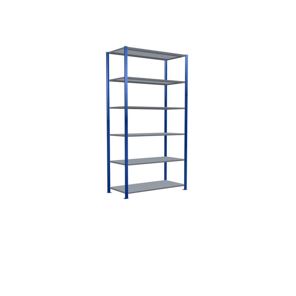 Immagine del prodotto n. 2: Scaffalatura a ripiani SCHULTE, blu genziana/zincato, portata per piano di 250 kg, AxLxP 2.500 x 1.360 x 636 mm