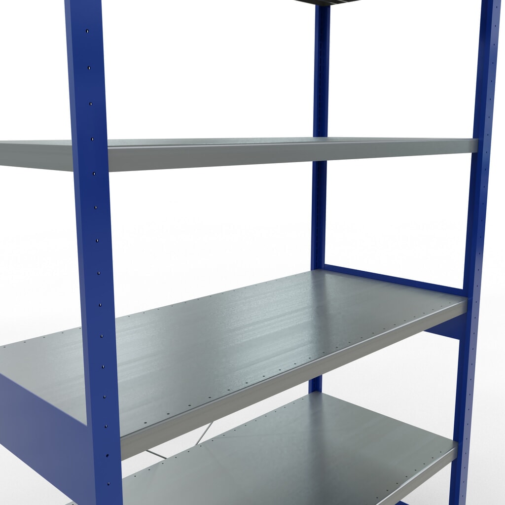 Scaffalatura a ripiani SCHULTE, blu genziana/zincato, portata per piano di 250 kg, AxLxP 2.500 x 1.360 x 636 mm Immagine del prodotto n. 5: Scaffalatura a ripiani SCHULTE, blu genziana/zincato, portata per piano di 250 kg, AxLxP 2.500 x 1.360 x 636 mm
