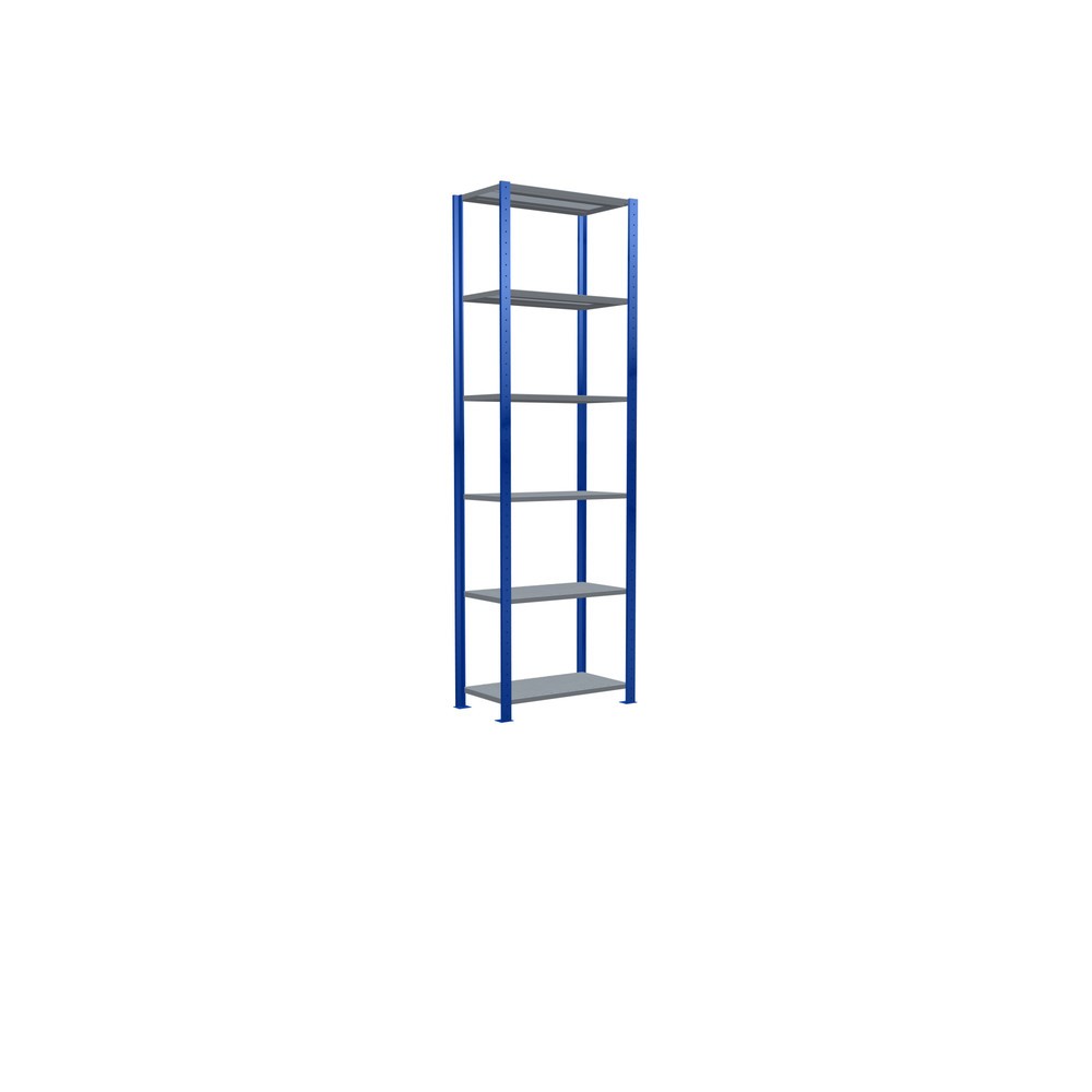 Immagine del prodotto n. 2: Scaffalatura a ripiani SCHULTE, blu genziana/zincato, portata per piano di 150 kg, AxLxP 2.500 x 810 x 436 mm