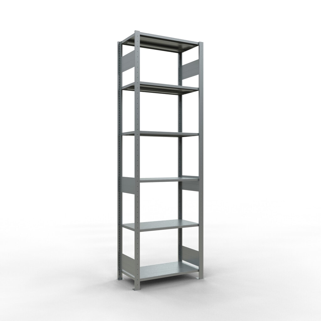 Immagine del prodotto: Scaffalatura a ripiani SCHULTE zincata, portata per piano di 150 kg, AxLxP 2.500 x 810 x 436 mm