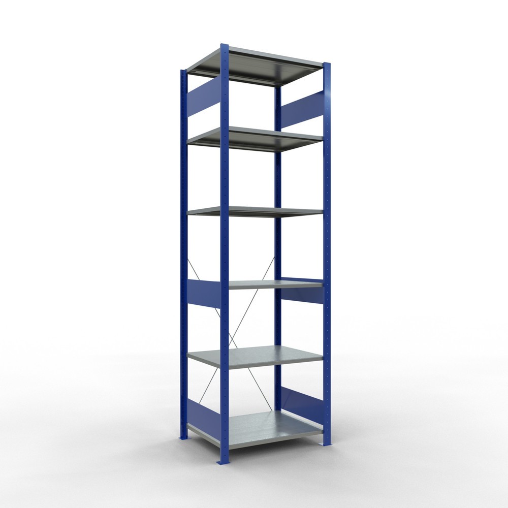 Immagine del prodotto: Scaffalatura a ripiani SCHULTE, blu genziana/zincato, portata per piano di 150 kg, AxLxP 2.500 x 810 x 636 mm
