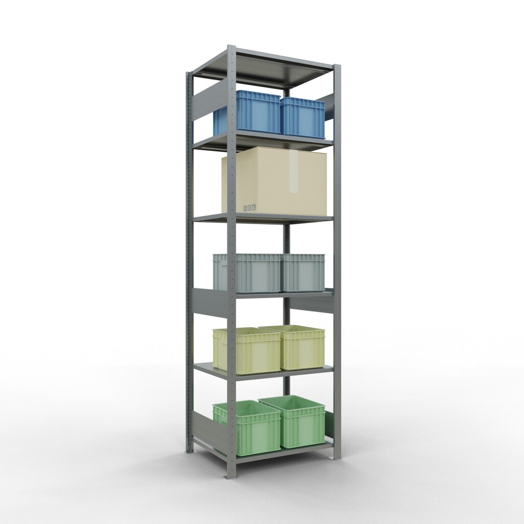 Scaffalatura a ripiani SCHULTE zincata, portata per piano di 150 kg, AxLxP 2.500 x 810 x 636 mm Immagine del prodotto n. 2: Scaffalatura a ripiani SCHULTE zincata, portata per piano di 150 kg, AxLxP 2.500 x 810 x 636 mm