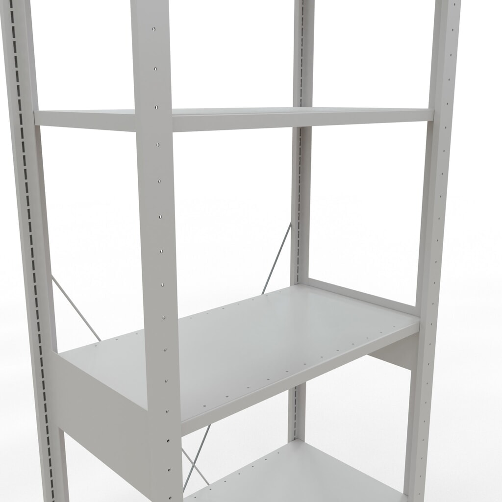 Immagine del prodotto n. 5: Scaffalatura a ripiani SCHULTE, grigio chiaro, portata per piano di 150 kg, AxLxP 2.500 x 810 x 436 mm