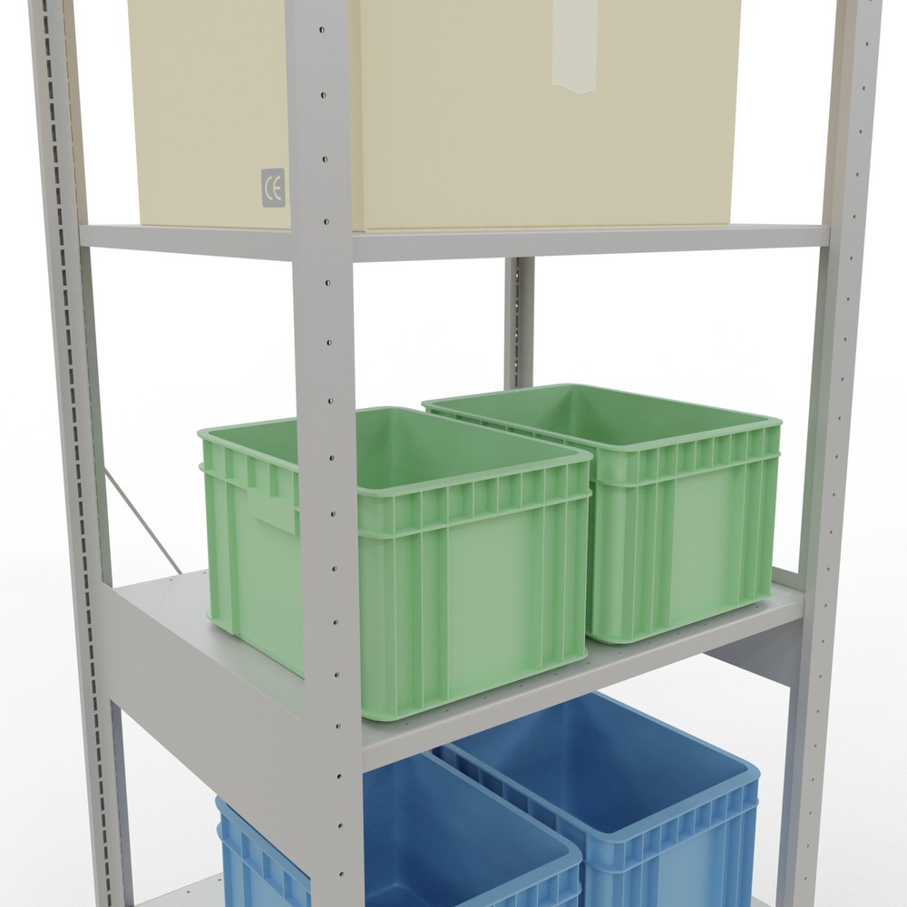 Immagine del prodotto n. 4: Scaffalatura a ripiani SCHULTE, grigio chiaro, portata per piano di 150 kg, AxLxP 2.500 x 810 x 636 mm