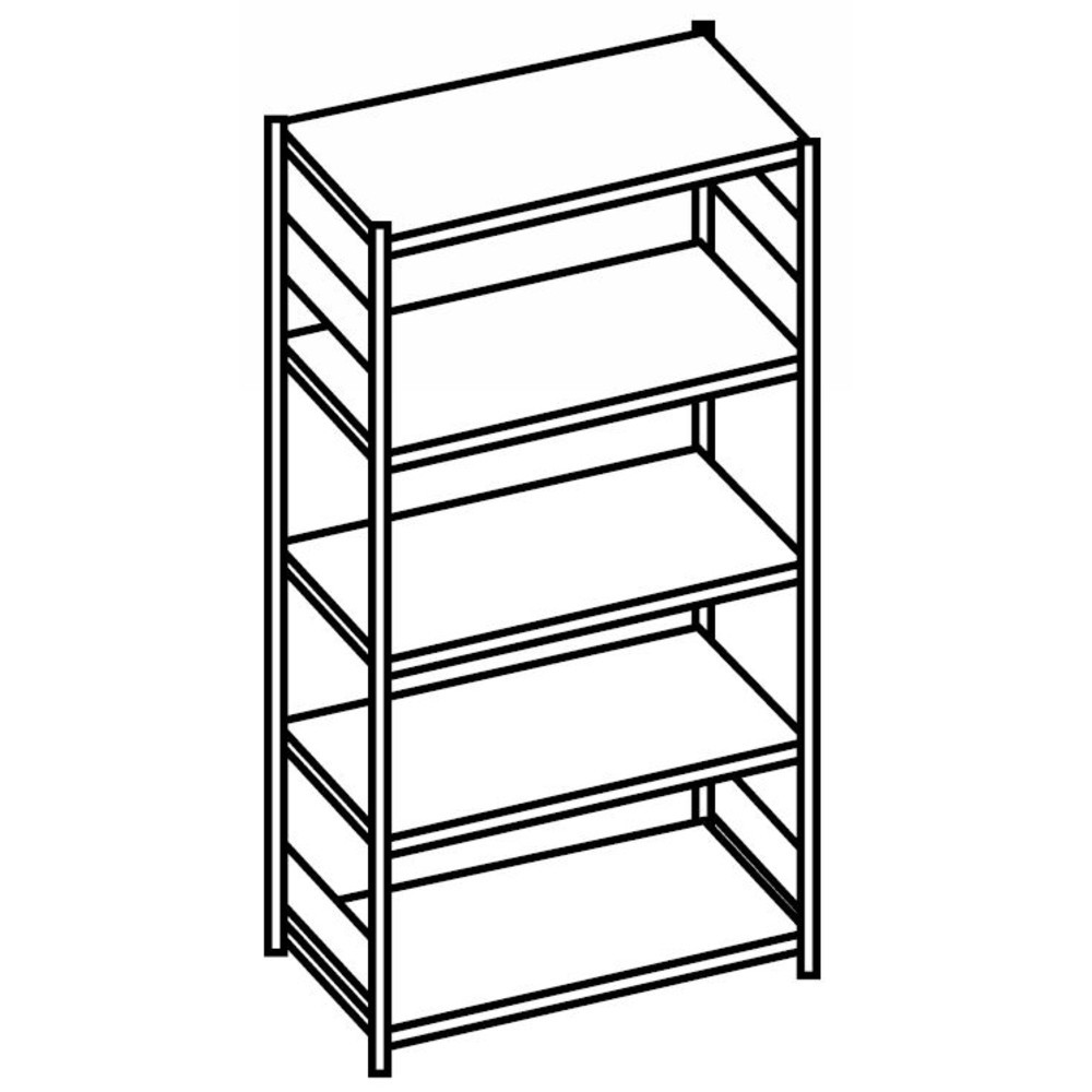 Immagine del prodotto n. 2: Scaffalatura per documenti SCHULTE campata base, monofronte, senza spondine posteriori, portata per piano 85 kg, AxLxP 2.500 x 1.000 x 300 mm