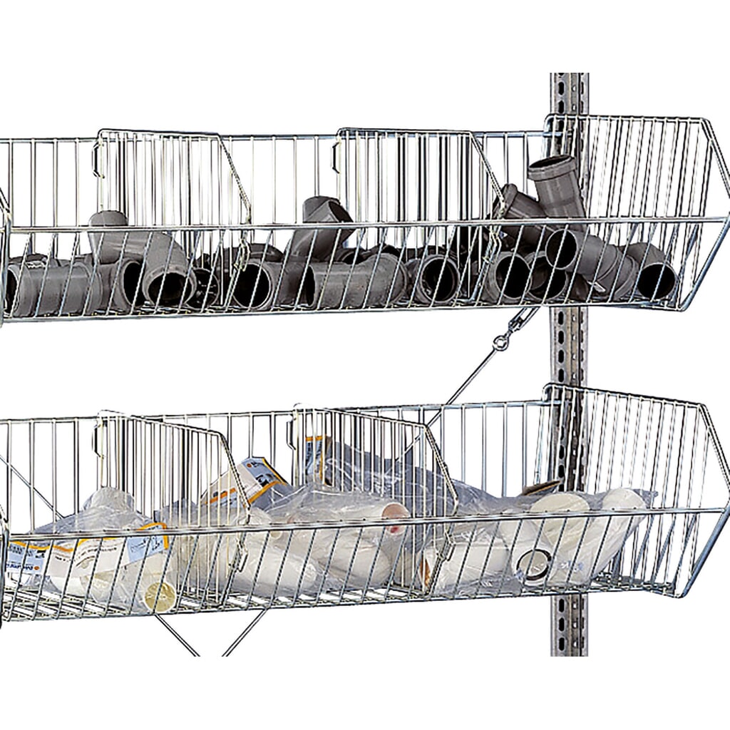Scaffalatura a ripiani SCHULTE con cesti a maglia grossa, campata aggiuntiva, AxLxP 2.000 x 1.000 x 500 mm, portata per piano 150 kg Immagine del prodotto n. 2: Scaffalatura a ripiani SCHULTE con cesti a maglia grossa, campata aggiuntiva, AxLxP 2.000 x 1.000 x 500 mm, portata per piano 150 kg