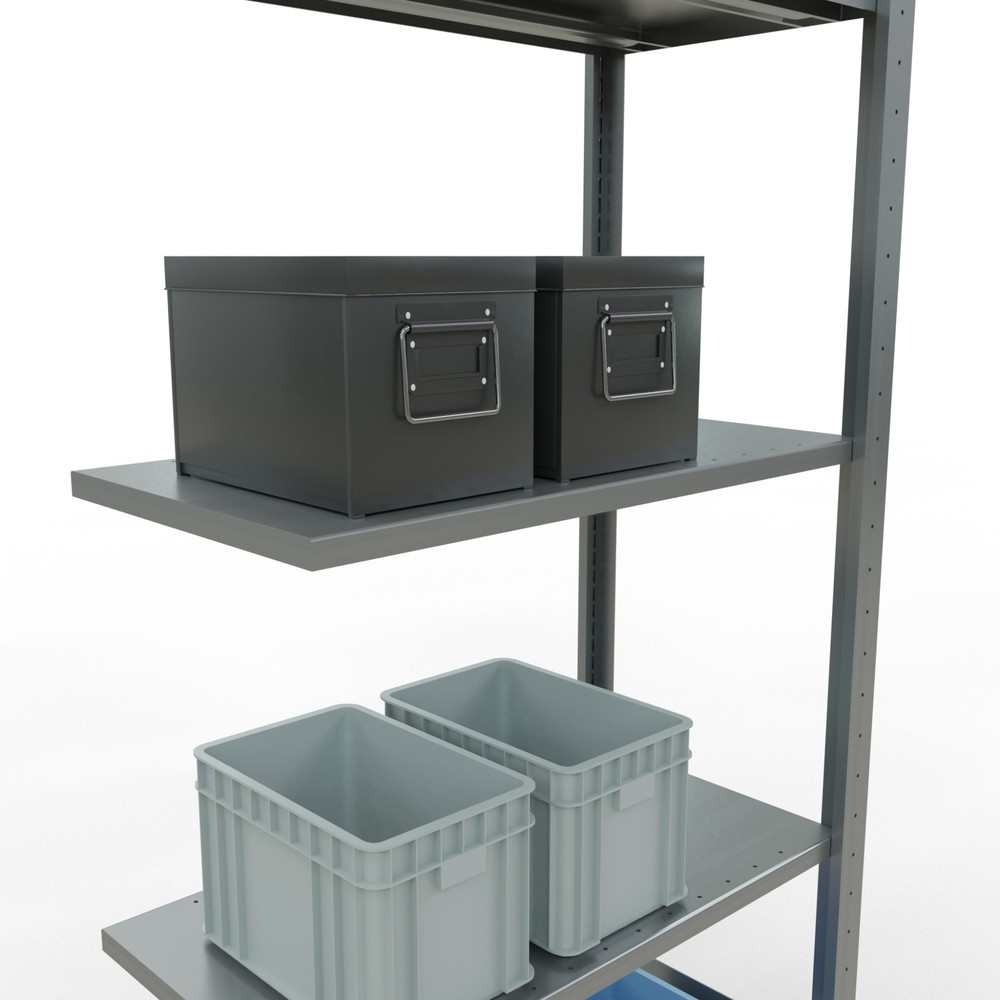 Immagine del prodotto n. 3: Scaffalatura a ripiani SCHULTE, montaggio a incastro, campata aggiuntiva, portata per piano 150 kg, zincata, AxLxP 2.000 x 750 x 400 mm