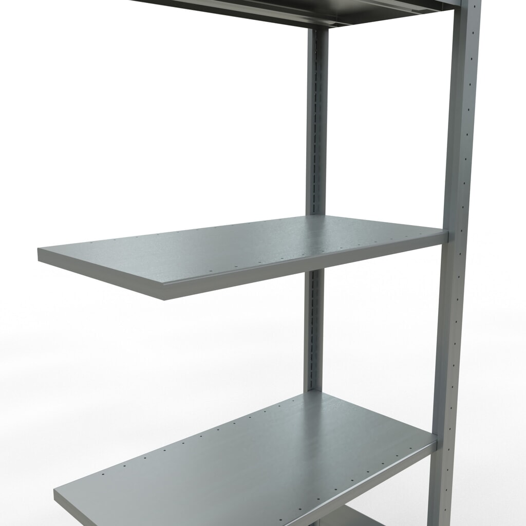 Scaffalatura a ripiani SCHULTE, montaggio a incastro, campata aggiuntiva, portata per piano 150 kg, zincata, AxLxP 2.000 x 750 x 400 mm Immagine del prodotto n. 4: Scaffalatura a ripiani SCHULTE, montaggio a incastro, campata aggiuntiva, portata per piano 150 kg, zincata, AxLxP 2.000 x 750 x 400 mm