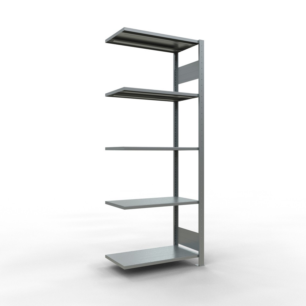 Immagine del prodotto: Scaffalatura a ripiani SCHULTE, montaggio a incastro, campata aggiuntiva, portata per piano 150 kg, zincata, AxLxP 2.000 x 750 x 400 mm