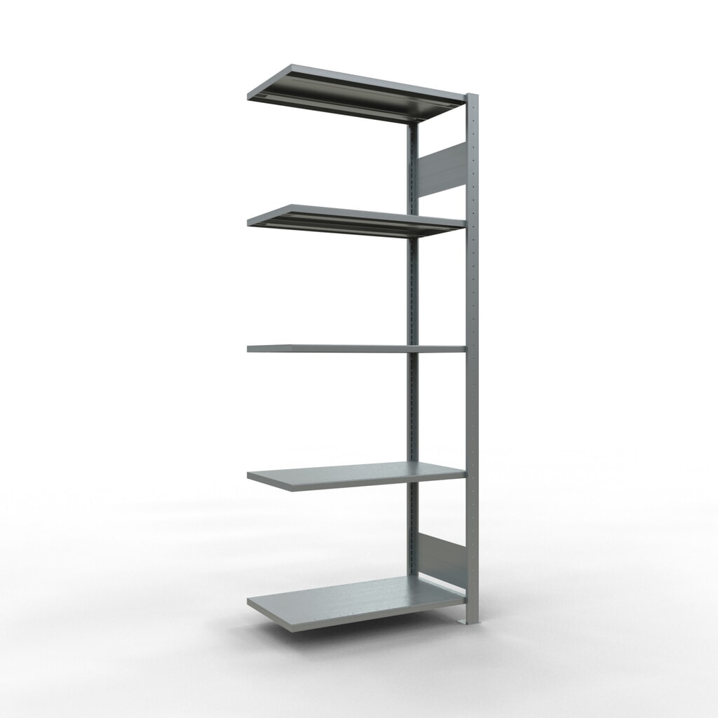 Scaffalatura a ripiani SCHULTE, montaggio a incastro, campata aggiuntiva, portata per piano 150 kg, zincata, AxLxP 2.000 x 750 x 400 mm Immagine del prodotto: Scaffalatura a ripiani SCHULTE, montaggio a incastro, campata aggiuntiva, portata per piano 150 kg, zincata, AxLxP 2.000 x 750 x 400 mm
