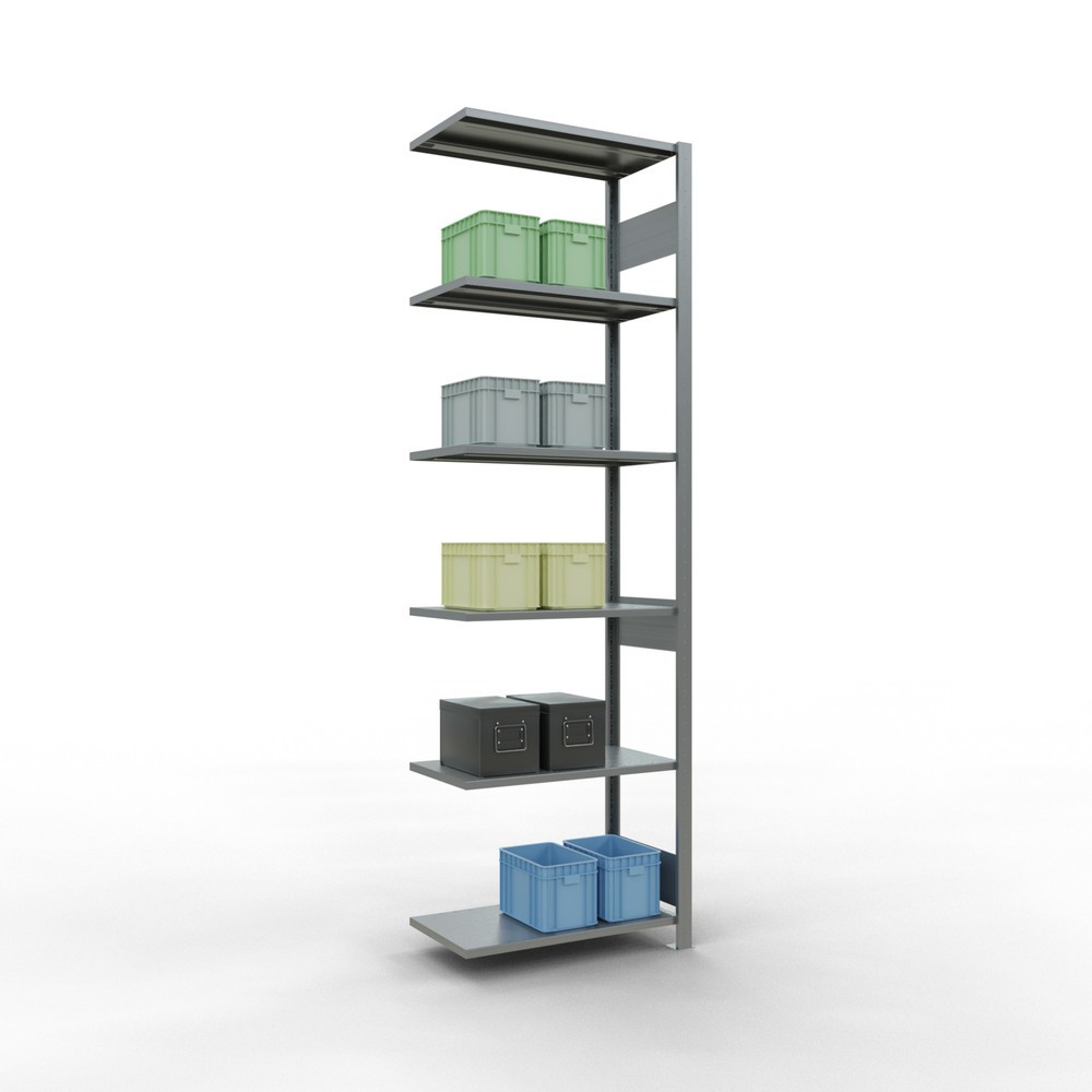 Immagine del prodotto n. 2: Scaffalatura a ripiani SCHULTE, montaggio a incastro, campata aggiuntiva, portata per piano 150 kg, zincata, HxLxP 2.500 x 750 x 400 mm
