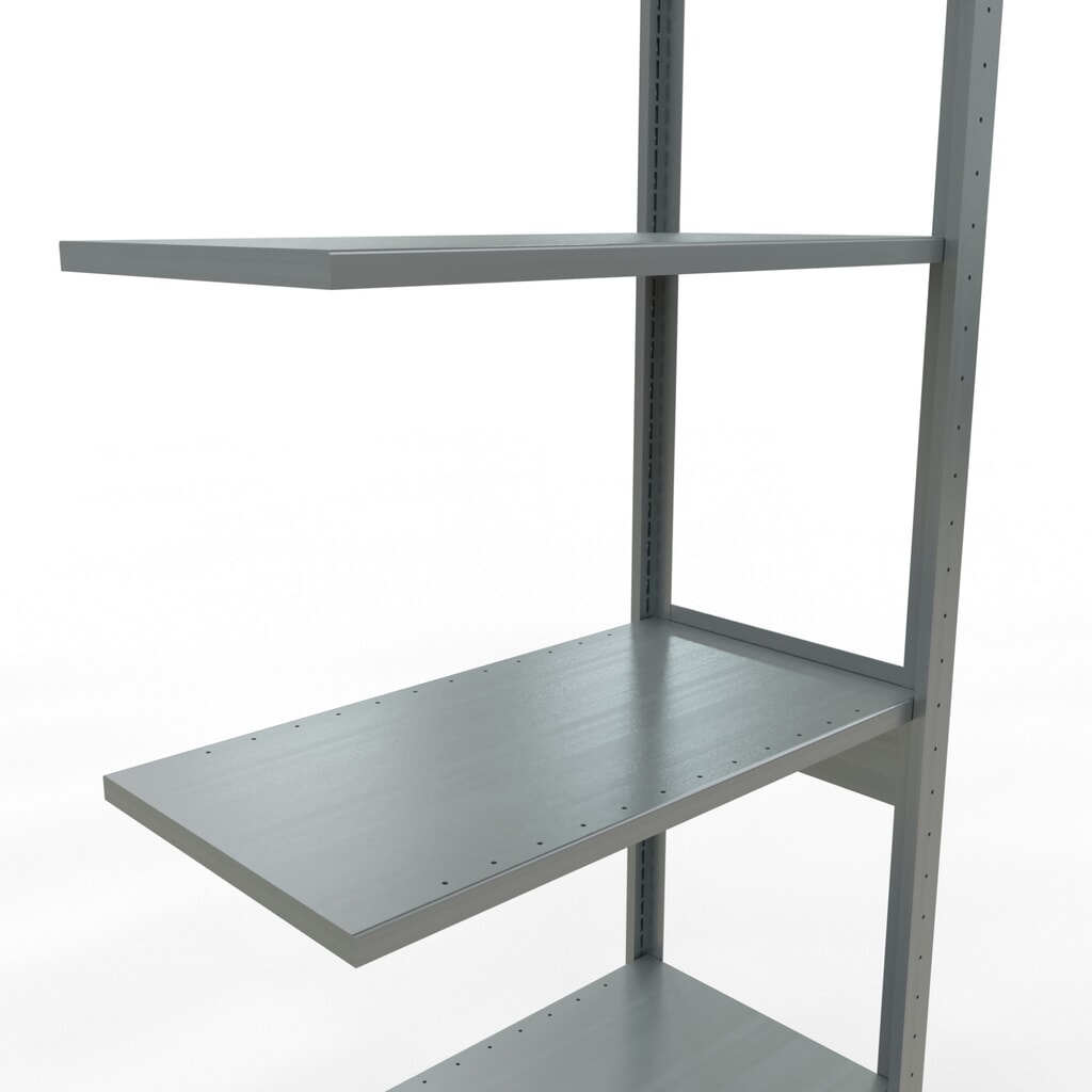 Scaffalatura a ripiani SCHULTE, montaggio a incastro, campata aggiuntiva, portata per piano 150 kg, zincata, HxLxP 2.500 x 750 x 400 mm Immagine del prodotto n. 4: Scaffalatura a ripiani SCHULTE, montaggio a incastro, campata aggiuntiva, portata per piano 150 kg, zincata, HxLxP 2.500 x 750 x 400 mm