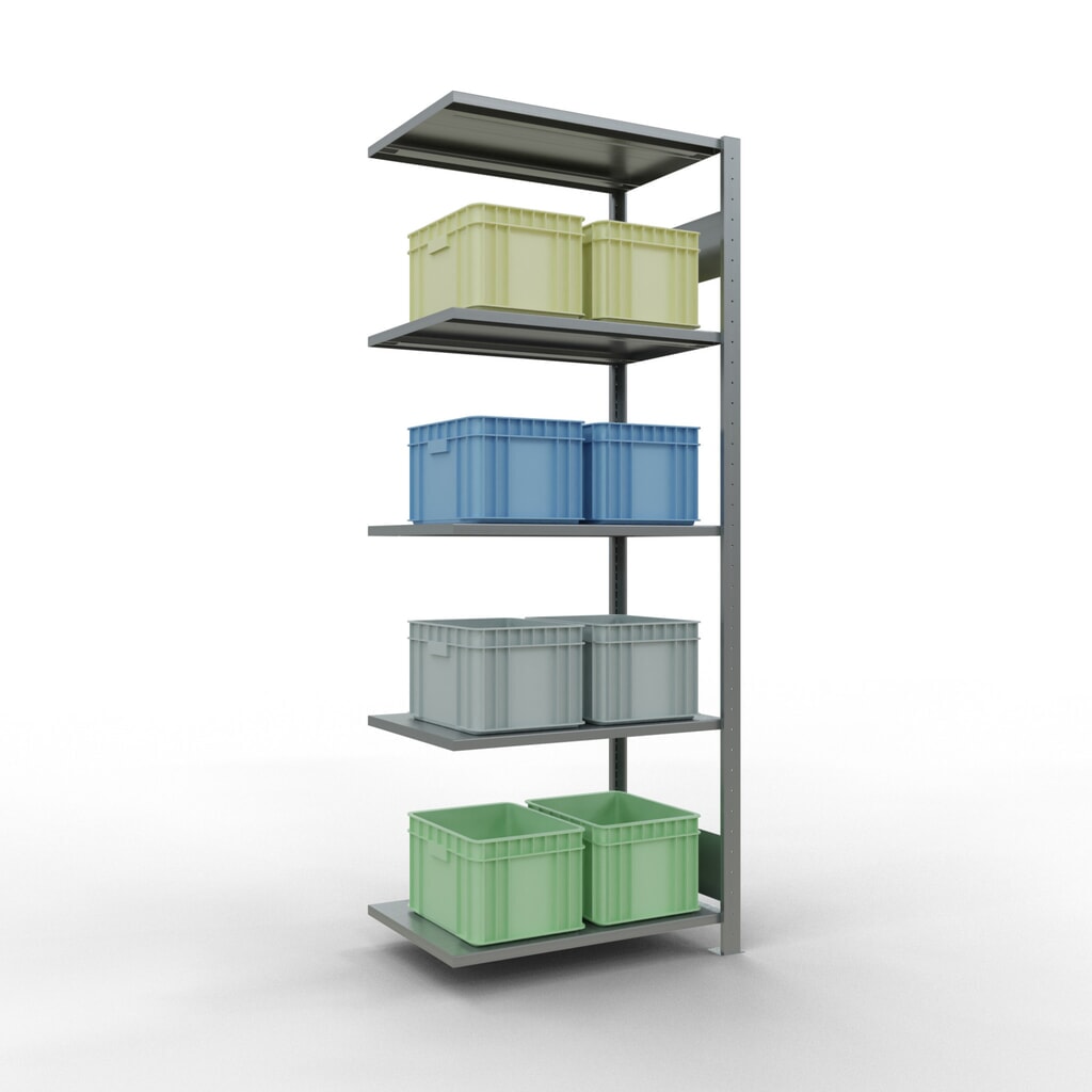 Scaffalatura a ripiani SCHULTE, montaggio a incastro, campata aggiuntiva, portata per piano 150 kg, zincata, AxLxP 2.000 x 750 x 500 mm Immagine del prodotto n. 2: Scaffalatura a ripiani SCHULTE, montaggio a incastro, campata aggiuntiva, portata per piano 150 kg, zincata, AxLxP 2.000 x 750 x 500 mm