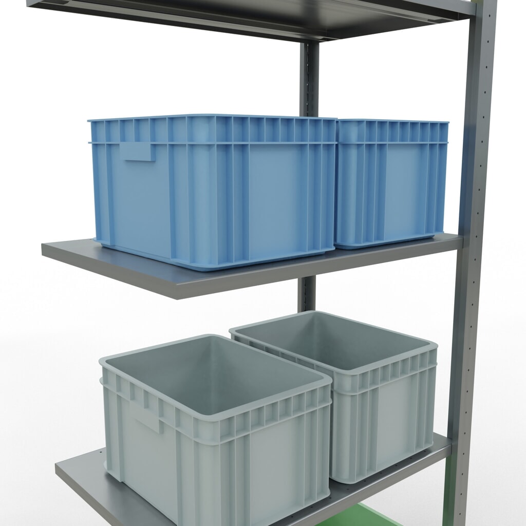 Immagine del prodotto n. 3: Scaffalatura a ripiani SCHULTE, montaggio a incastro, campata aggiuntiva, portata per piano 150 kg, zincata, AxLxP 2.000 x 750 x 500 mm